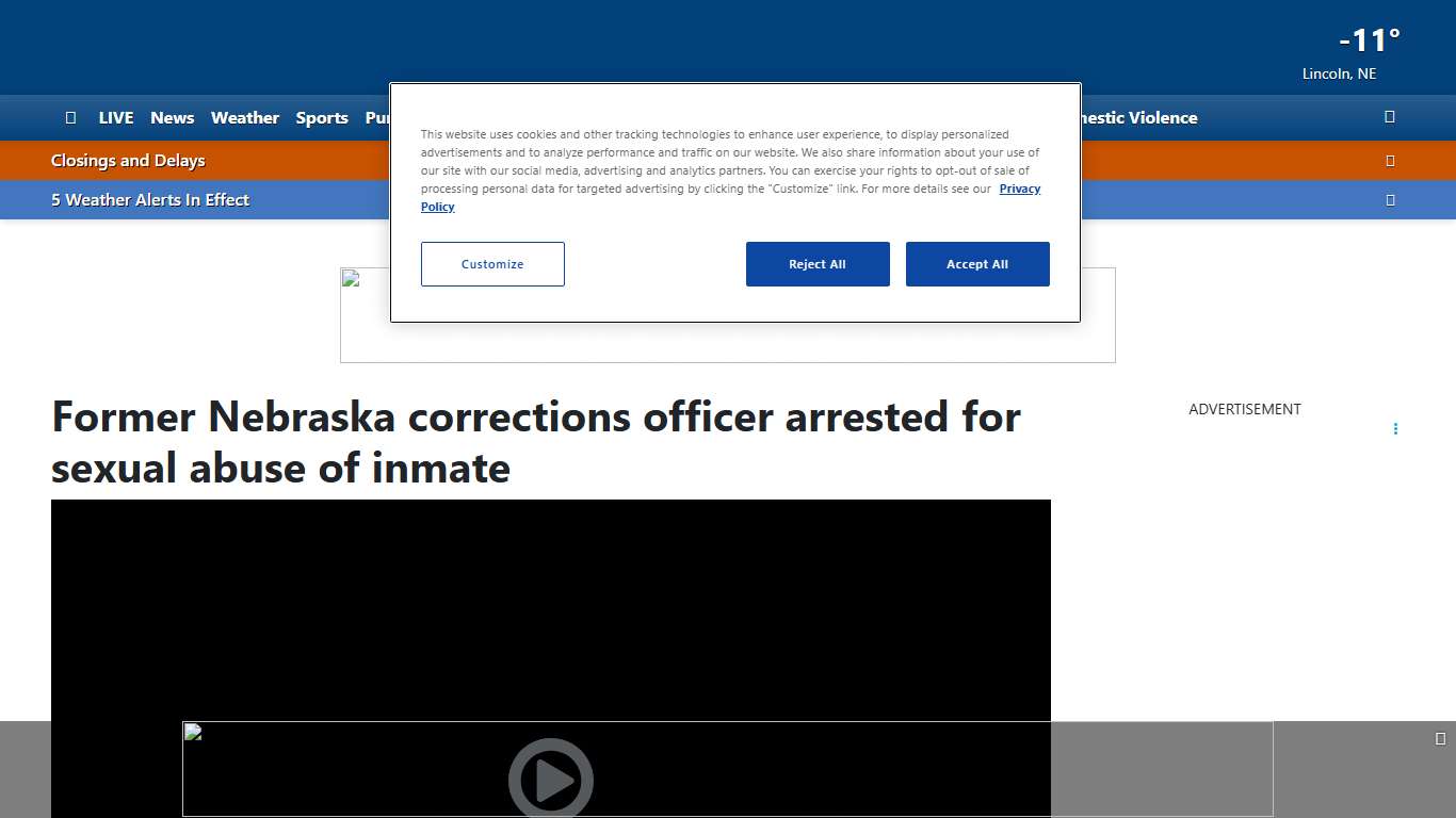 Former Nebraska corrections officer arrested for sexual abuse of inmate